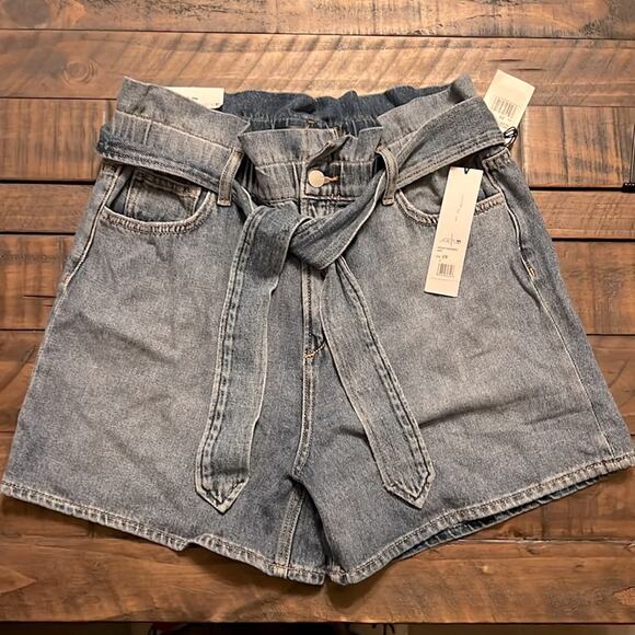 Joe's Jeans Pants - Joes Jeans Paperbag Waist Belted Denim Shorts Med Wash NEW Size 29